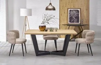 Стол обеденный Halmar MASSIVE 2 160 (дуб натуральный/черный)