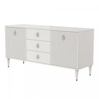 Комод для гостиной 1.6м Римини СОЛО (Бежевый/Серебро) РМКМ-4(s)