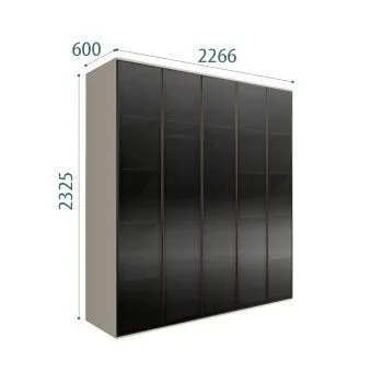 Шкаф 5-ти дв. Bogemia Air (Шелк/Черный) БМШ2/5(5)