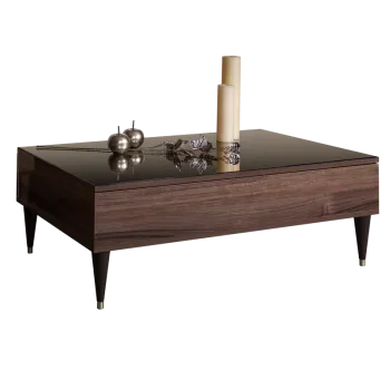 Журнальный столик с ящиком Римини (Орех империя/Серебро) РМСТ-2