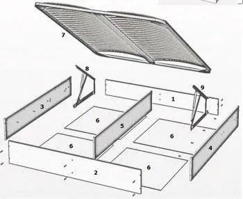 Ящик с подъемным механизмом Джоконда 180x200 см караваджо