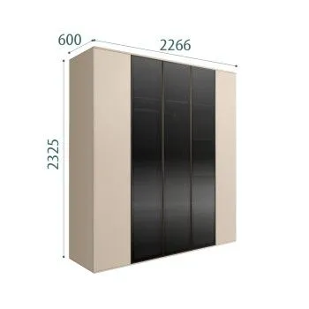 Шкаф 5-ти дв. Bogemia Air (Ваниль/Черный) БМШ2/5(3)