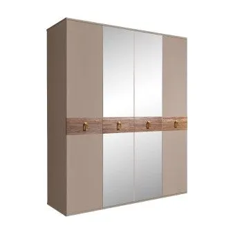 Шкаф 4-х дв. с зеркалами Bogemia Wood Fa (Мокка/Золото) БМШ1/4(Wo)