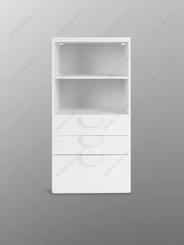 Стеллаж Пикси, с тремя выдвижными ящиками 60x57x120, белый (робкий подснежник) | изображение 14