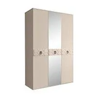 Шкаф 3-х дверный с зеркалом Bogemia Farfalle (Ваниль/Хром) БМШ1/3(Fa)