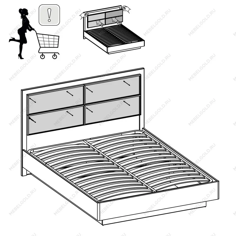 Накладка мягкая к кровати Джаз 160-2 (на основе) | изображение 4