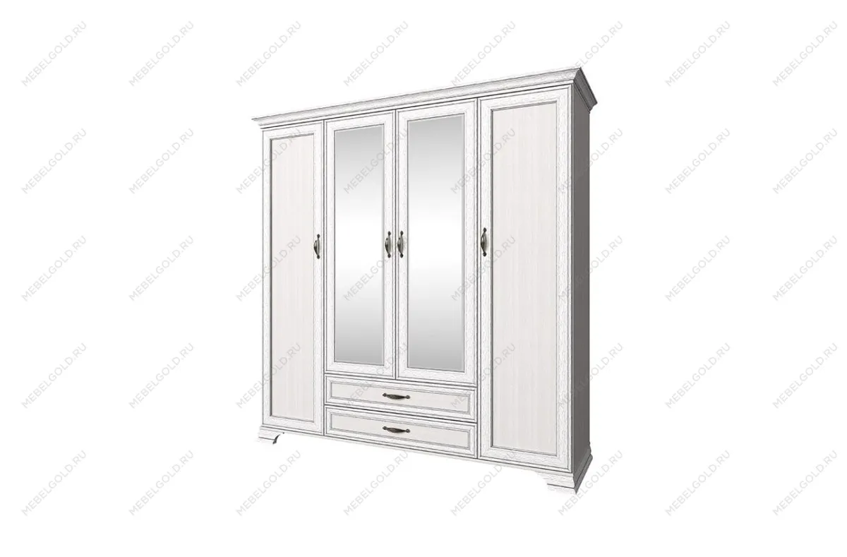 Шкаф 4-створчатый Тиффани 4D2S вудлайн кремовый