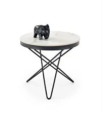 Стол журнальный Halmar LEILA 2 (белый мрамор/черный)