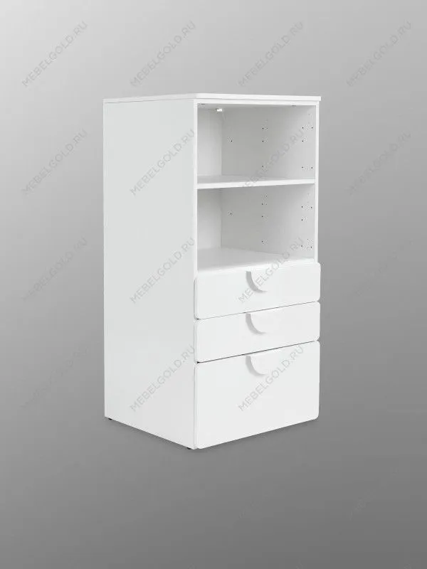 Стеллаж Пикси, с тремя выдвижными ящиками 60x57x120, белый (робкий подснежник) | изображение 15