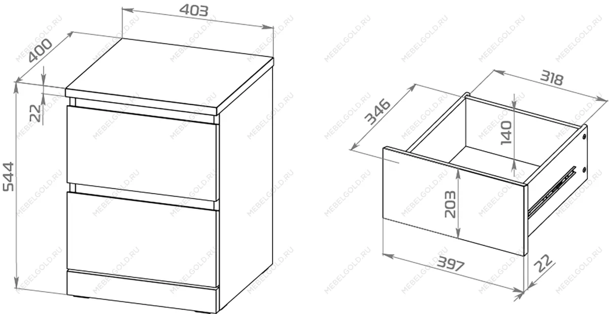 МАЛЬМ / VARMA Тумба прикроватная ИКЕА / IKEA 2, 40x54.8x40, пигмент, белый | изображение 3