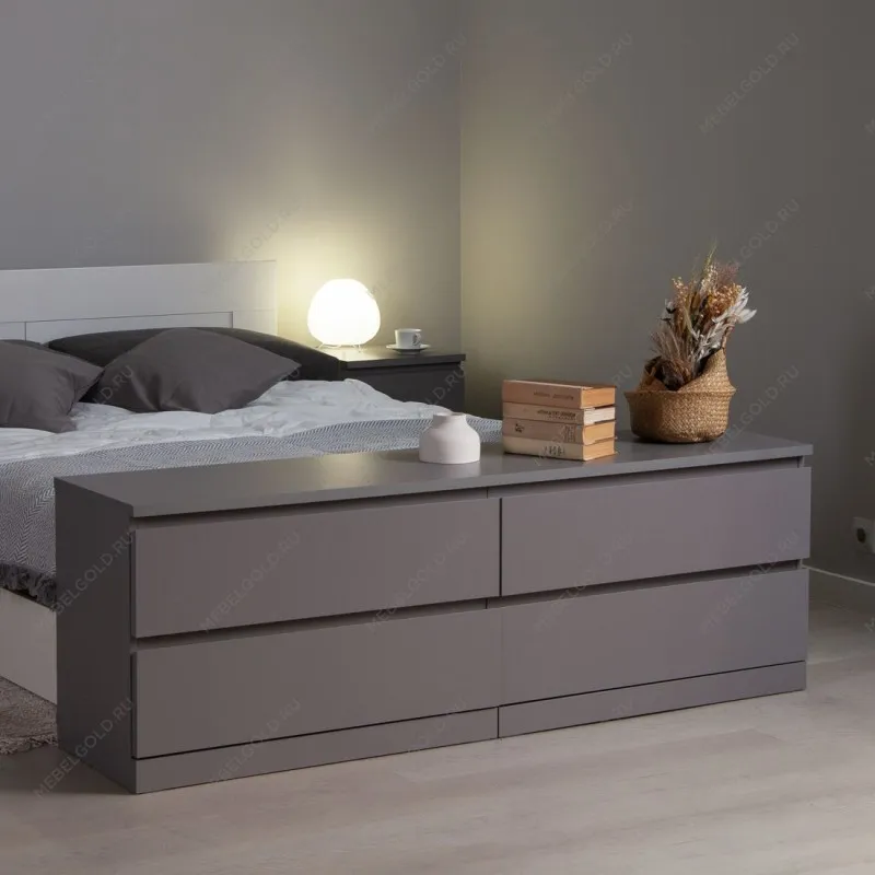 МАЛЬМ / VARMA Комод ИКЕА / IKEA 4D 160х54х40, серый | изображение 5