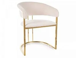 Стул кухонный Signal Tulipe Velvet Bluvel 22 (светло-бежевый/золотой)