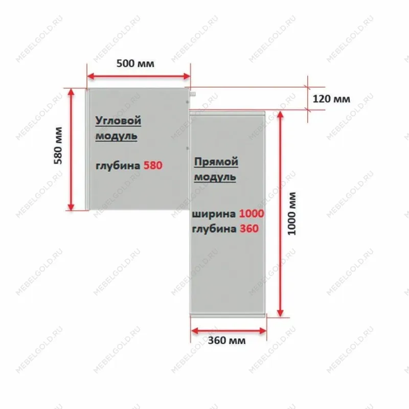 Угловой модуль гардероба МАКС, 50х58х233 см, серый | изображение 5