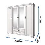 Шкаф 4-створчатый Тиффани 4D2S вудлайн кремовый | изображение 2