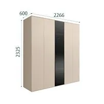 Шкаф 5-ти дв. Bogemia Air (Ваниль/Черный) БМШ2/5(1)