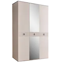 Шкаф 3-х дверный с зеркалом Римини СОЛО (Слоновая кость/Серебро) РМШ1/3(s)