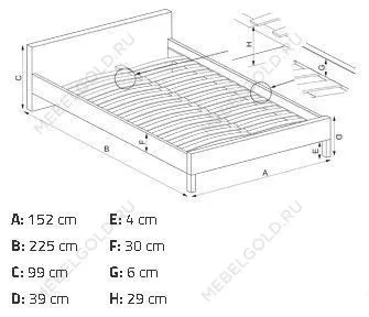 Кровать Halmar CASSANDRA-S 140 (белый/черный) | изображение 2