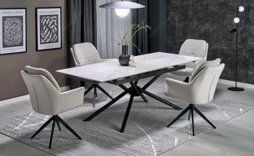 Стул кухонный Halmar K591 поворотный (светло-серый/черный) | изображение 5