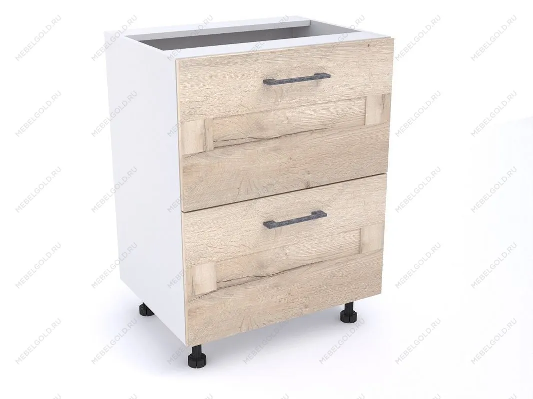 Стол с ящиками СЯ-60 (2), Дублин (600*470*820) Дуб галифакс белый, 21621