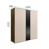 Шкаф 5-ти дв. Bogemia Woodline Air (Ваниль/Черный) БМШ2/5(1)