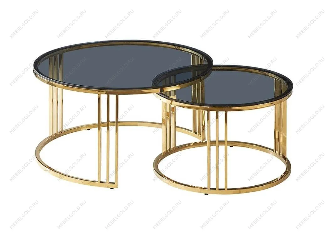 Комплект Signal VIENNA, 2 стола журнальных (дымчатый/золотой)
