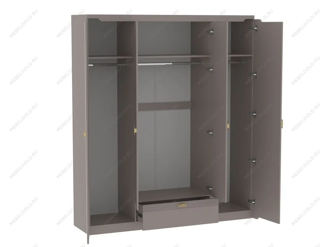 Шкаф 4-дверный NEW, Сиде (1960*523*2304) Мокко, 12627 | изображение 1