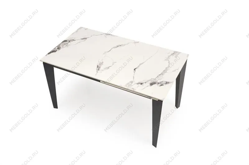 Стол обеденный Halmar FELIX раскладной (белый мрамор/черный) | изображение 5