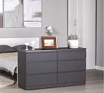 КАСТОР (KULLEN) комод ИКЕА / IKEA комод 6 ящиков серый | изображение 4