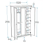САГА шкаф 3 двери с зеркалом белый/ясень | изображение 3