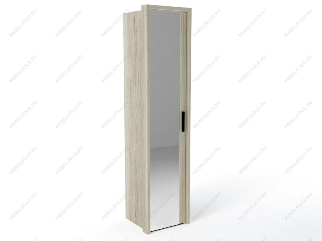 Шкаф 1-но дверный с декоративным обкладом, Мале (542*544*2316) Дуб галифакс белый