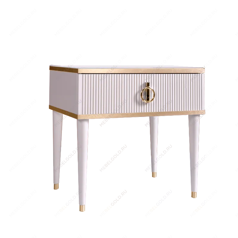 Лобня - Тумба прикроватная (левая/правая) Римини СОЛО (белый золото) РМТП-1 (s)