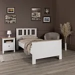 САГА кровать одинарная 90х200 белая/ясень | изображение 2