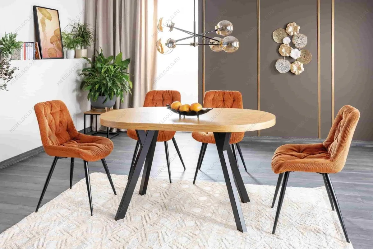 Стол обеденный Signal DOMINGO II раздвижной (дуб/черный) | изображение 3