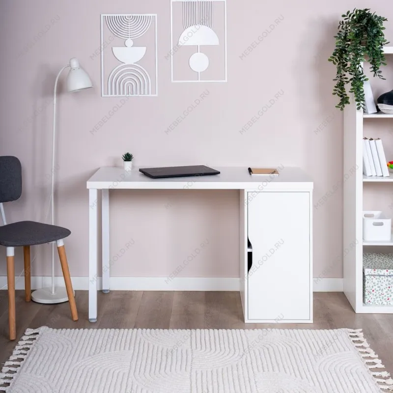 ИНГАР 1/ДВ/T стол письменный 120x75x55, белый | изображение 3