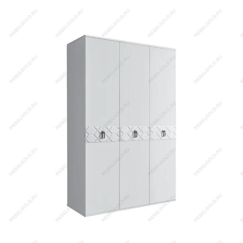 Шкаф 3-х дверный Bogemia Farfalle (Белый/Хром) БМШ2/3(Fa)