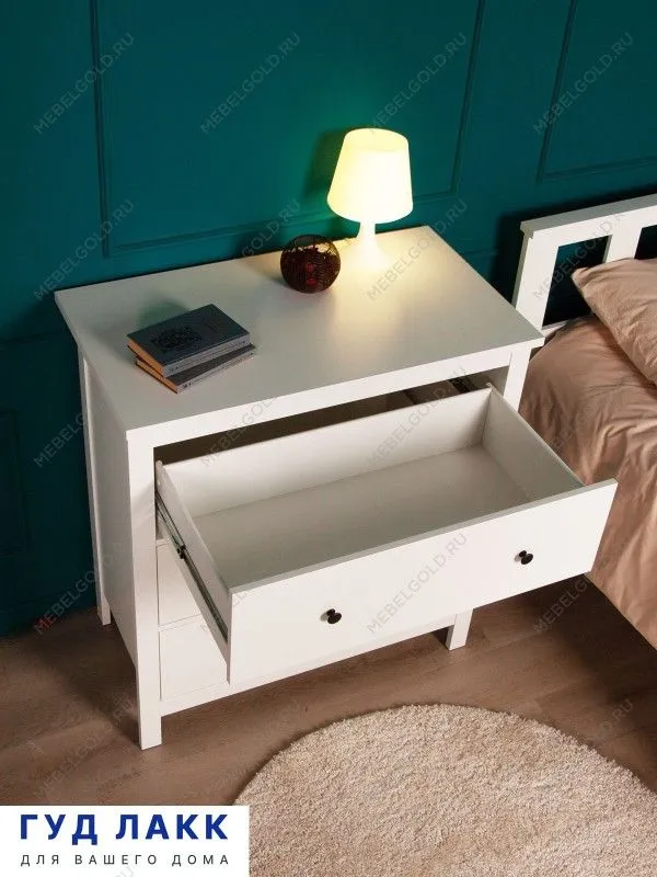 Комод Сага, 3 ящика, 92х100х51 см, белый | изображение 2