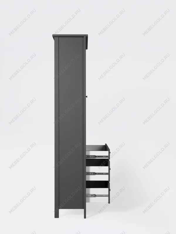 Лобня - Шкаф с витриной Сага, 90х41х215 см, серый | изображение 11