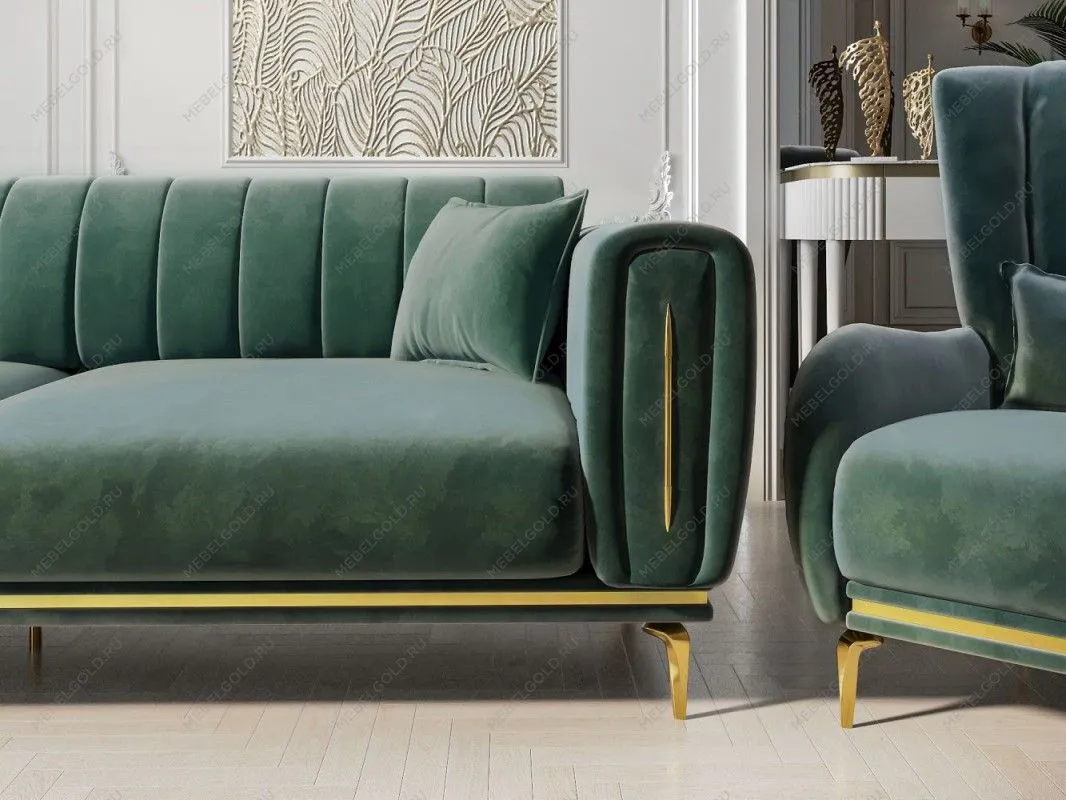 Диван Замира 3х местный оливковый | изображение 3