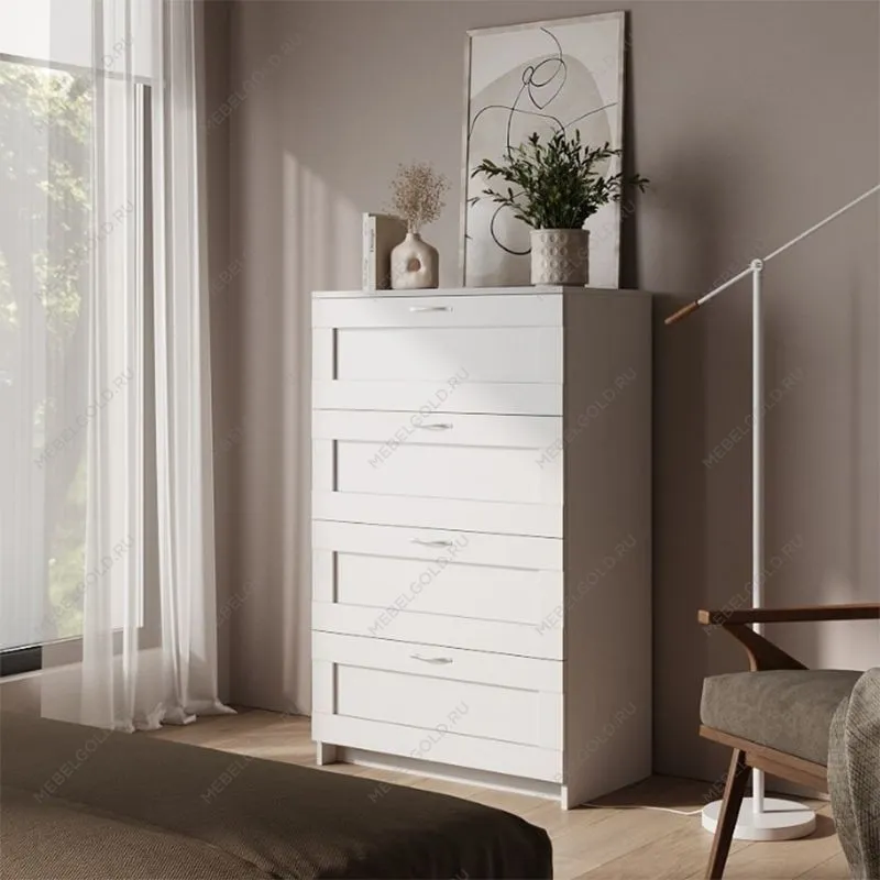 Комод Сириус, 4 ящика, 78х41х123 см, белый | изображение 8