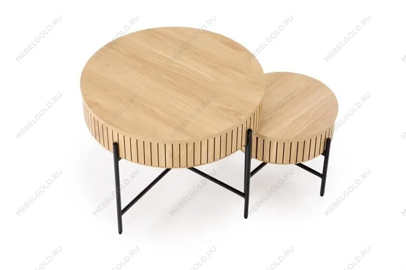 Комплект Halmar DANTE (2 стола журнальных) (натуральный/черный) | изображение 11