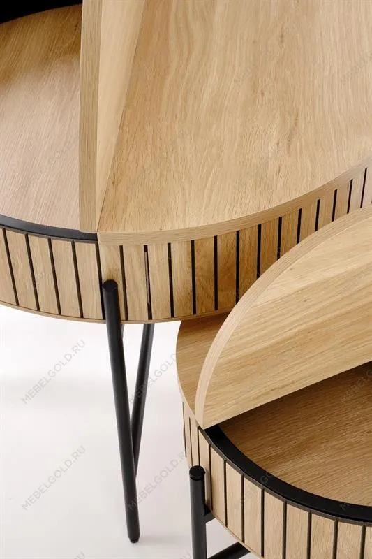 Комплект Halmar DANTE (2 стола журнальных) (натуральный/черный) | изображение 10