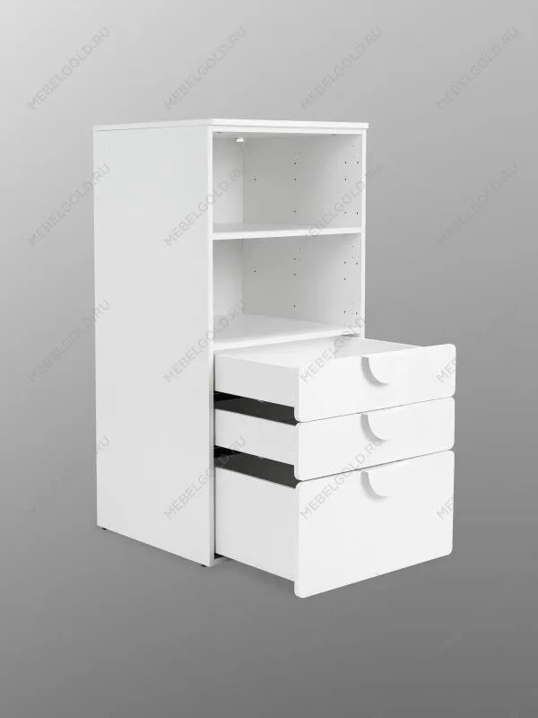 Стеллаж Пикси, с тремя выдвижными ящиками 60x57x120, белый (робкий подснежник) | изображение 16
