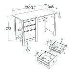 Стол письменный Сага, 120х56, темно-бирюзовый | изображение 13