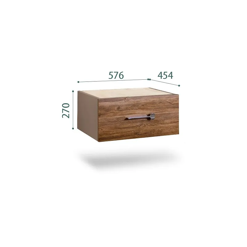 Тумба прикроватная Bogemia Fly Wood Wo (Мокка) (Novabuk/Хром) БМТП-1