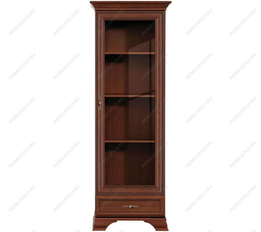 Шкаф с витриной Кентаки REG1W1S каштан - Выставка м. Марьина роща