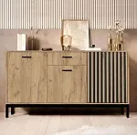 Комод Halmar LAMINO KM-1 (дуб крафт/черный) | изображение 1