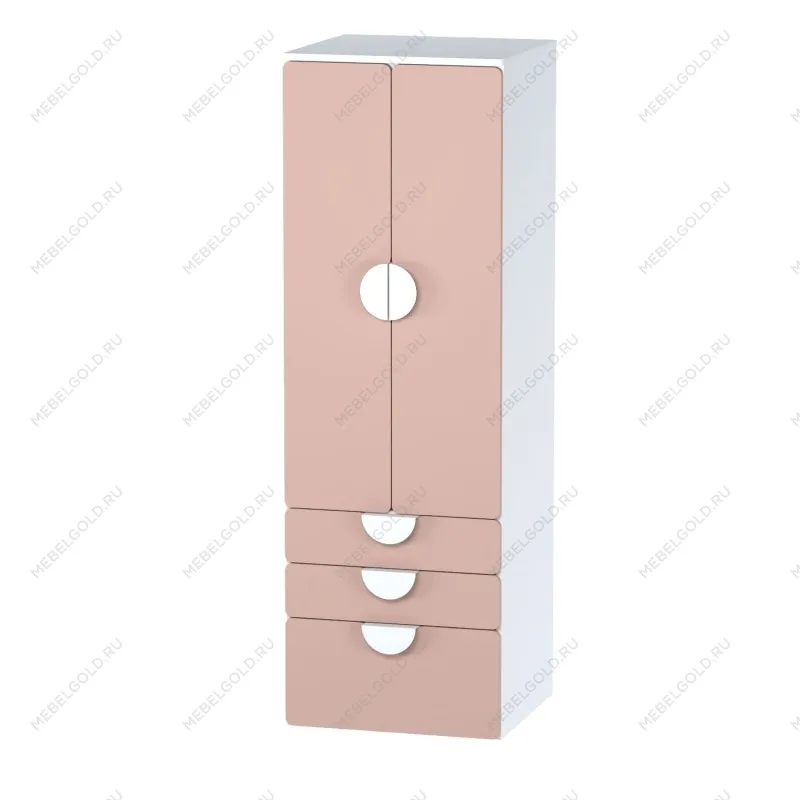 ПИКСИ шкаф распашной с 2 дверьми, 3 ящиками и полкой 60x57x183, мечтательный пион