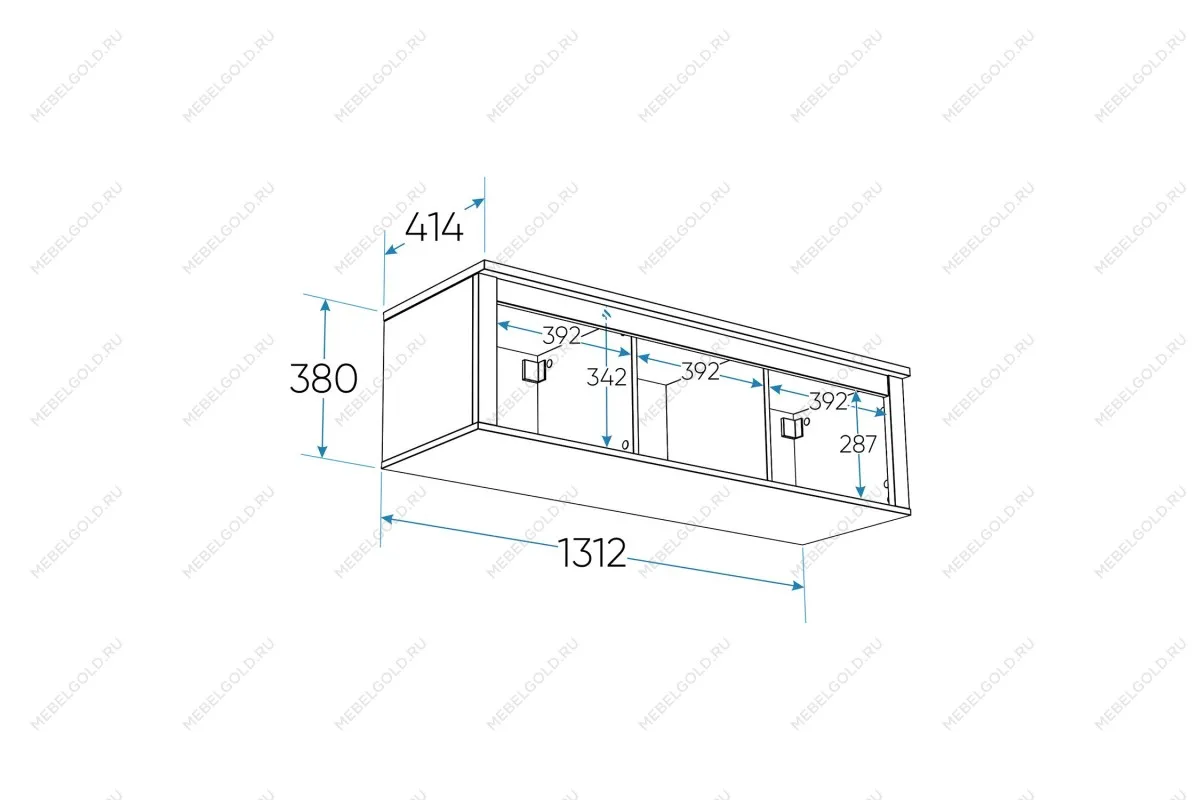 Полка навесная Сага, 3 секции, кашемир/ясень | изображение 2