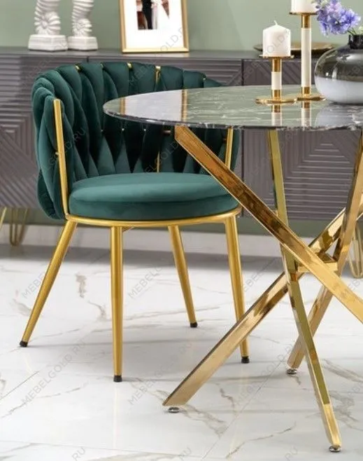 Стол обеденный Halmar RAYMOND 2 (черный мрамор/золотой) | изображение 4