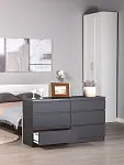 Комод Кастор, 6 ящиков, 129х40х71 см, серый | изображение 1